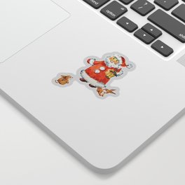 Santa Claus and rabbits Sticker