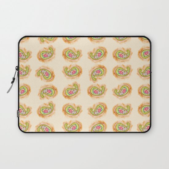 Paisley Watercolor in Tea (tan brown) Laptop Sleeve