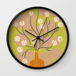 Round Flower Still Life Wall Clock