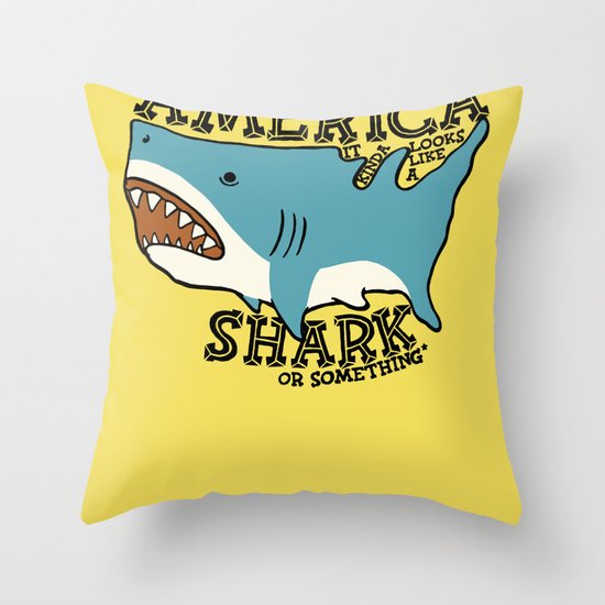 America… it kinda looks like a shark or something Throw Pillow