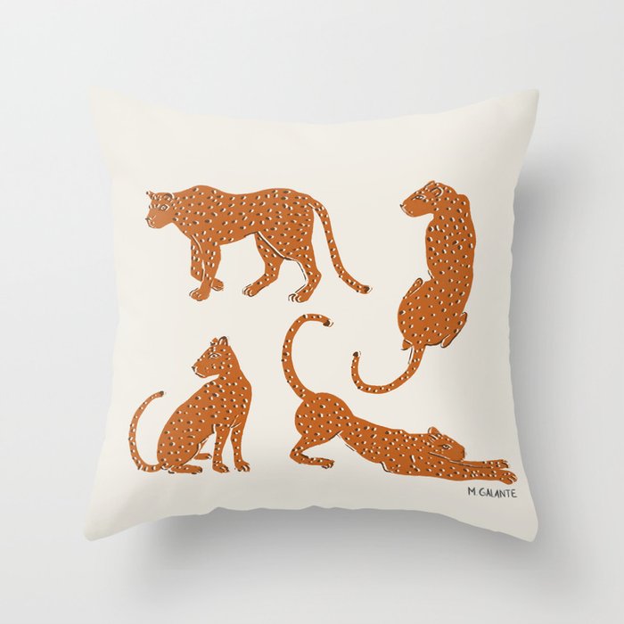 Leopard Block Party Throw Pillow