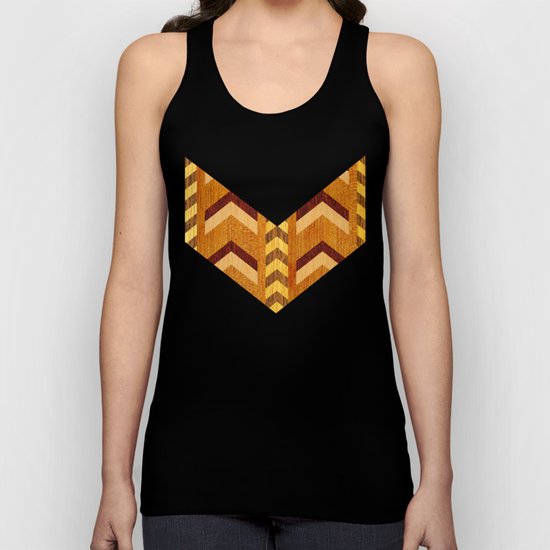 Wood Inlaid Chevrons Unisex Tank Top