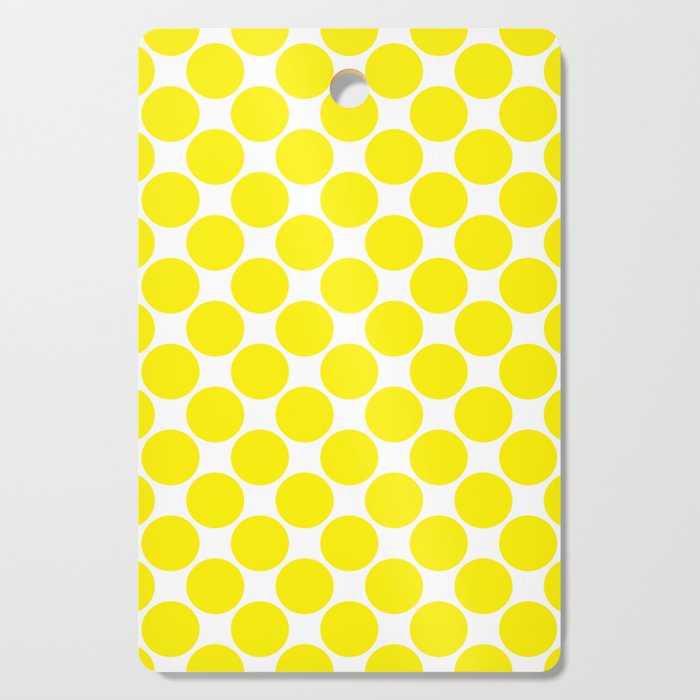 Large Bright Yellow Polkadots Cutting Board