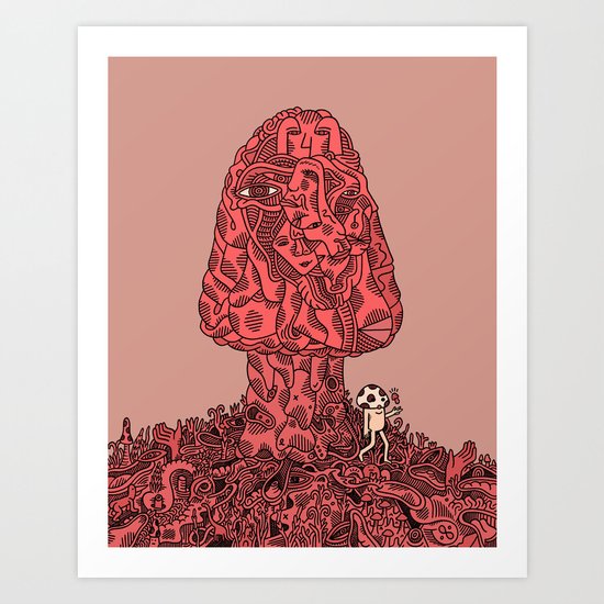 The Psilocybin Adventures of Mr.Mushroom Art Print
