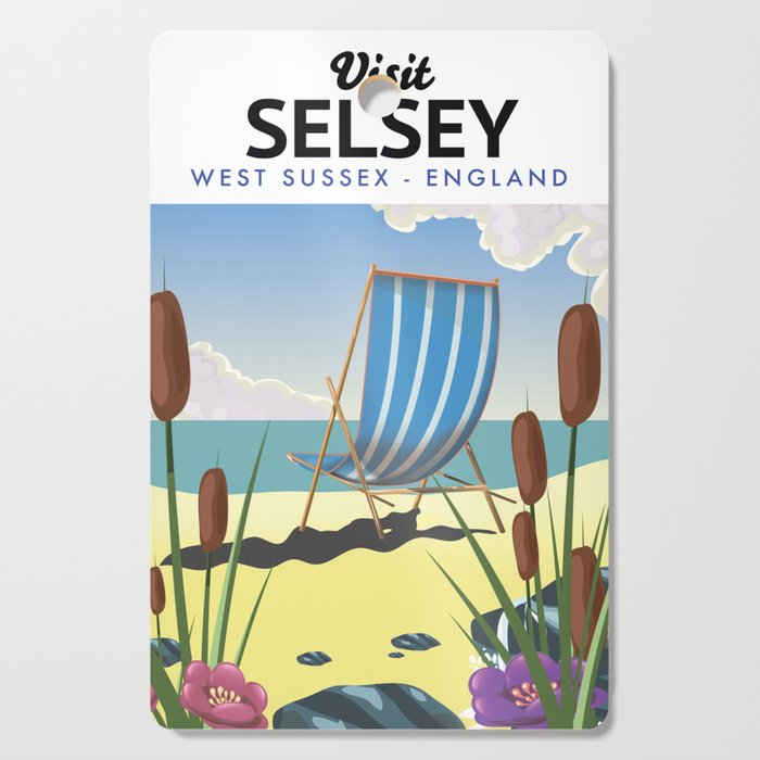 Selsey West Sussex England beach poster. Cutting Board