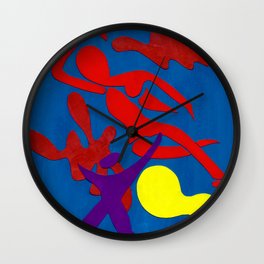 Henri Matisse-esque Abstract Paper Cut Figures Wall Clock