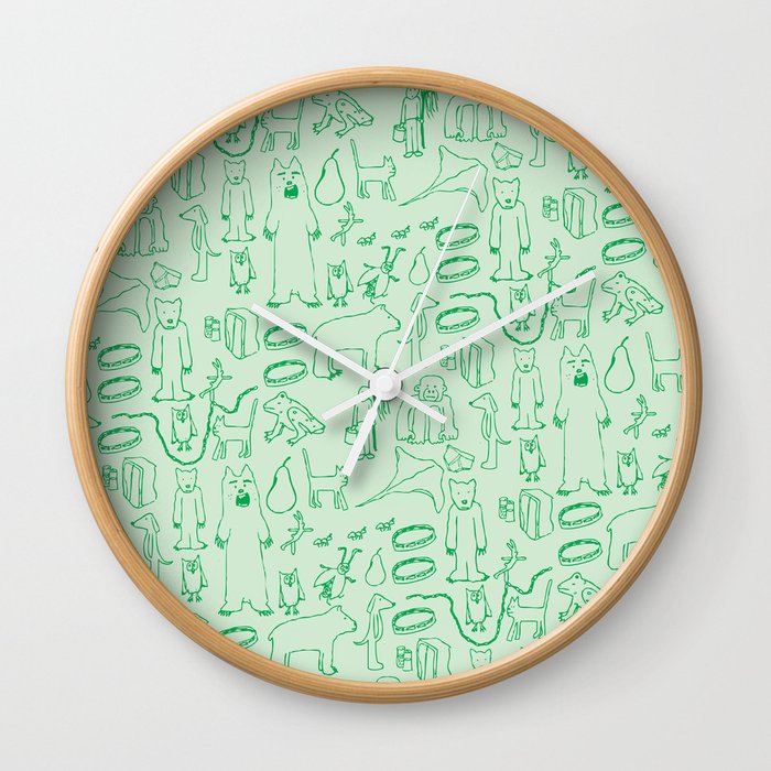 green montage Wall Clock