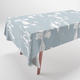 Blue Floral Line Art Pattern Tablecloth