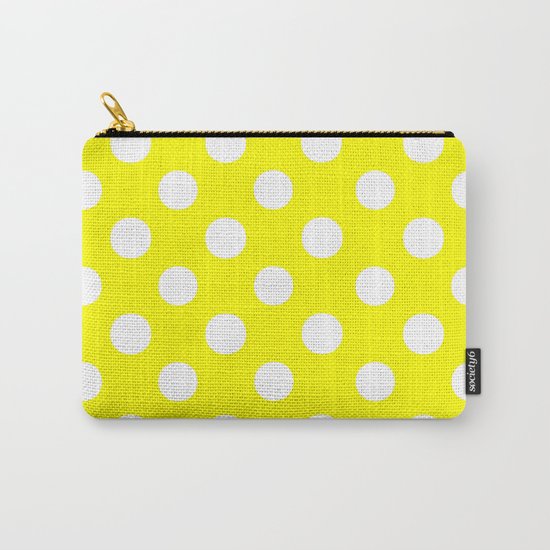 Polka Dots (White/Yellow) Carry-All Pouch