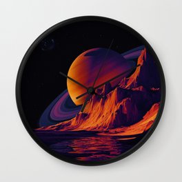 View From Planet Purple Wall Clock