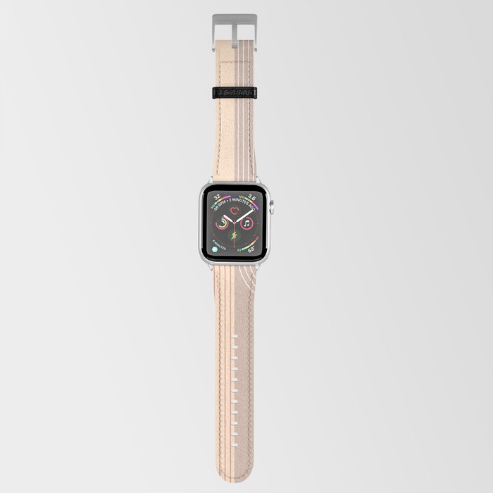 Abstract Geometric Rainbow Lines 16 in Terracotta Tan Beige Apple Watch Band