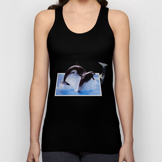 Leaping Orcas Unisex Tank Top