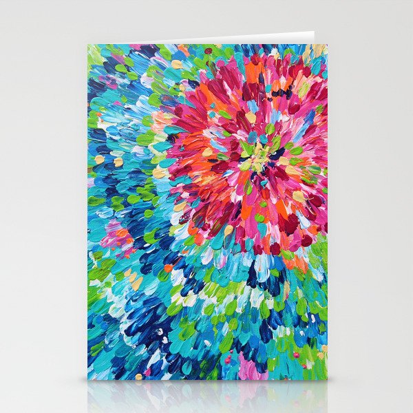 Color Burst Finger Painting Stationery Cards By Evei Society6