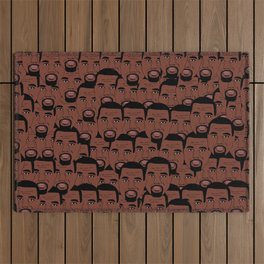 KanyeWest Faces Outdoor Rug