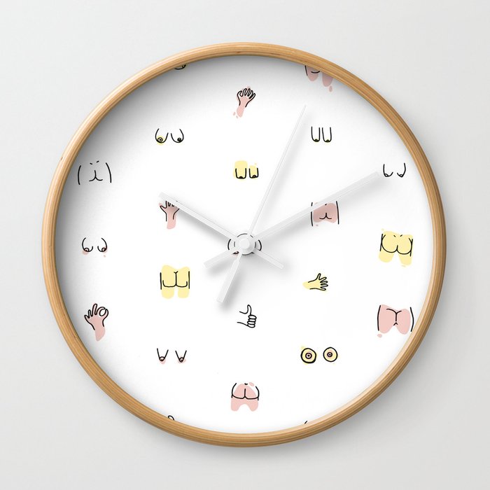 more butts and boobies Wall Clock