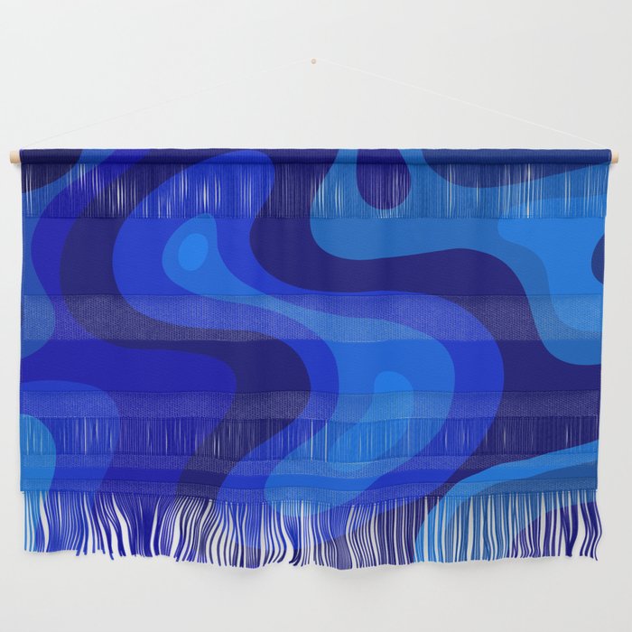 Blue Abstract Art Colorful Blue Shades Design Wall Hanging