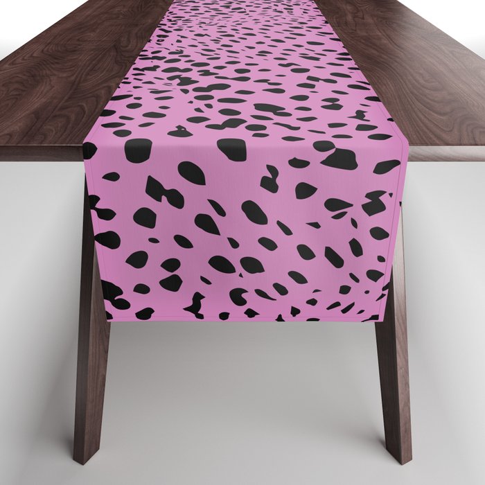 Pink Cheetah skin spots. Animal print  pattern design. Digital Painting Illustration Background Table Runner