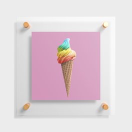Rainbow ice cream Floating Acrylic Print