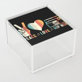 Peace love Hip Hop 80's retro vintage 80s style Acrylic Box