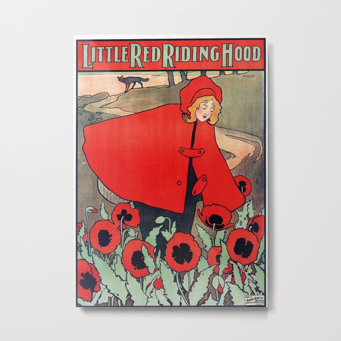 john hassall vintage english poster - Little red riding hood Metal Print