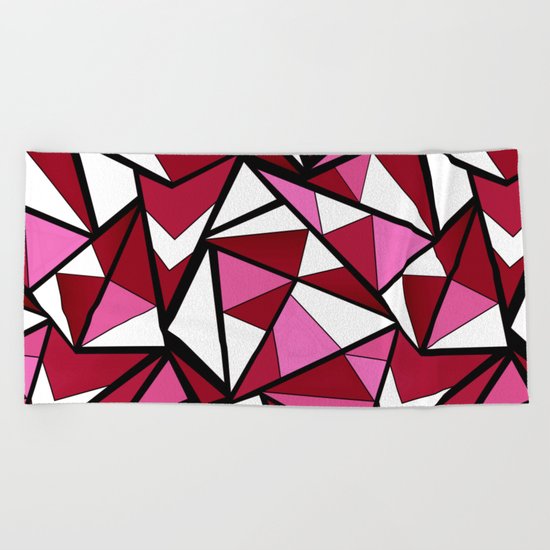 Abstract geometric triangles pattern . 6 Beach Towel