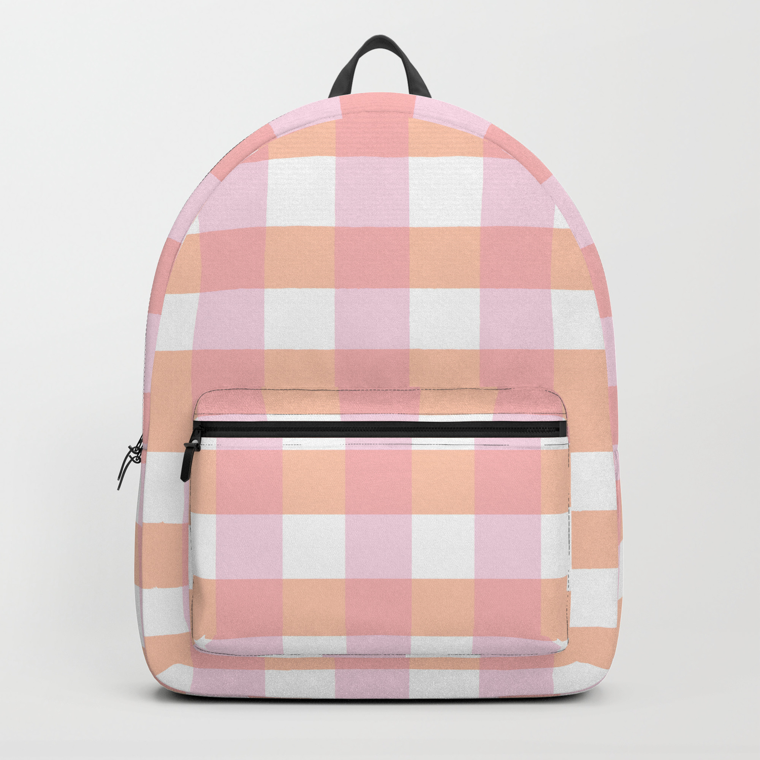 pink plaid backpack