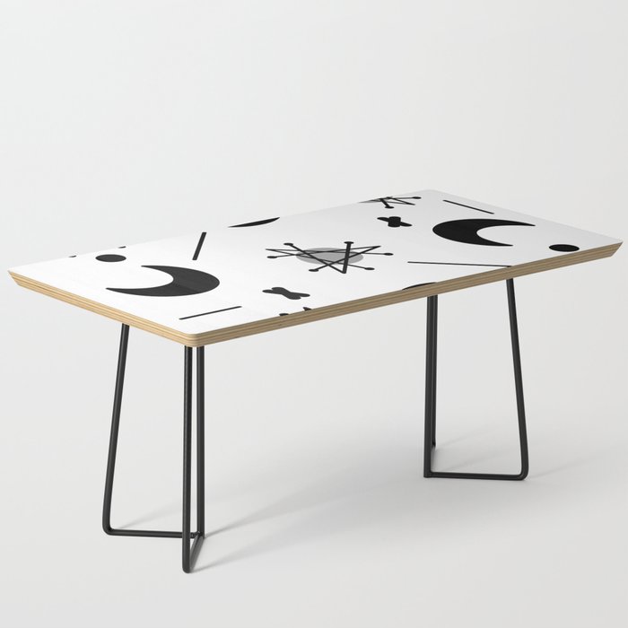 Moons & Stars Atomic Era Abstract White Coffee Table