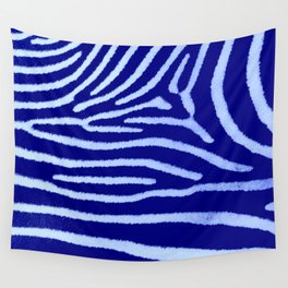 Blue Zebra Fur Pop-Art Animal Print Wall Tapestry