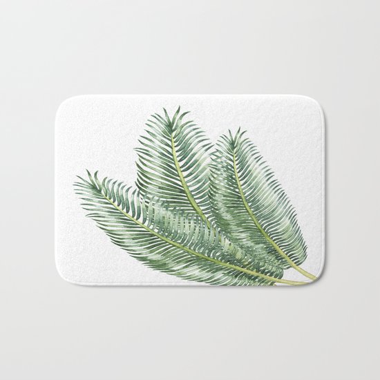 Three Palm Leaves Bath Mat