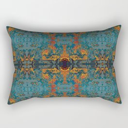 The Spindles- Blue and Orange Filigree  Rectangular Pillow