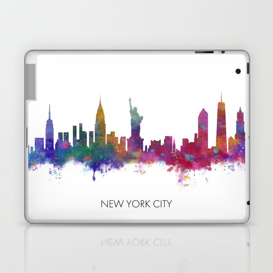 New York City Skyline Watercolor Laptop & iPad Skin
