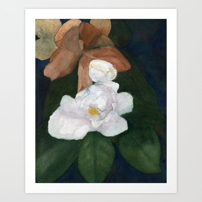 Majestic Magnolia Botanical Flower Art Print