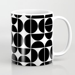 Mid Century Modern Geometric 04 Black Kaffeebecher | Geometric, Illustration, Midcenturymodern, Digital, Midcentury, Pattern, Monochrome, Black And White, Abstract, Popart 