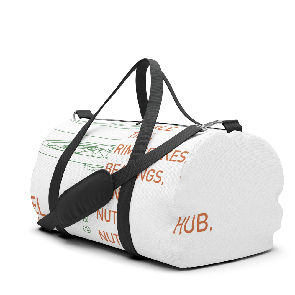 Bike Wheel Parts Diagram Duffle Bag by leahmoloney on ...