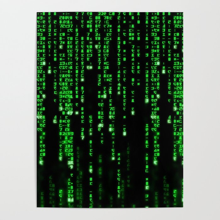 Matrix Binary Code Poster