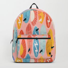 Surfboard pink Backpack