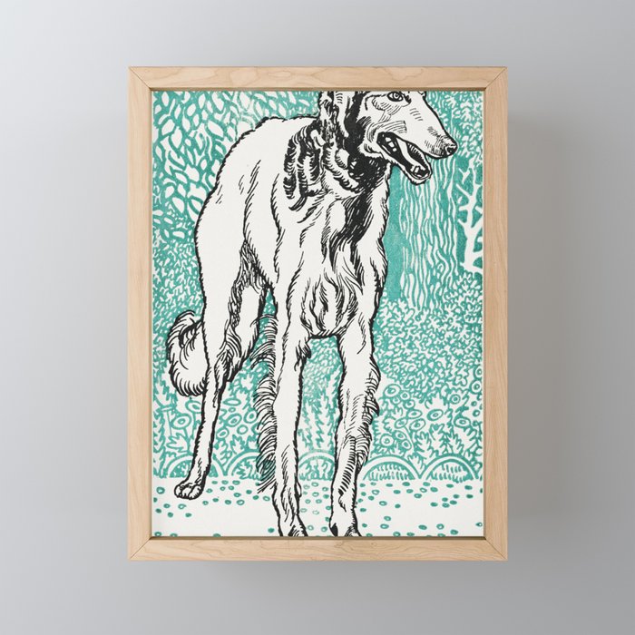 Greyhound by moriz jung Framed Mini Art Print