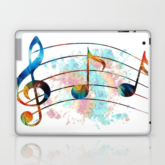 Magical Musical Notes - Colorful Music Art by Sharon Cummings Laptop & iPad Skin