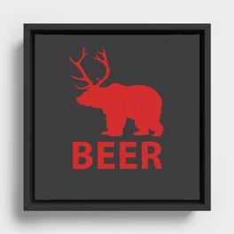 DEER & BEAR = BEER Framed Canvas