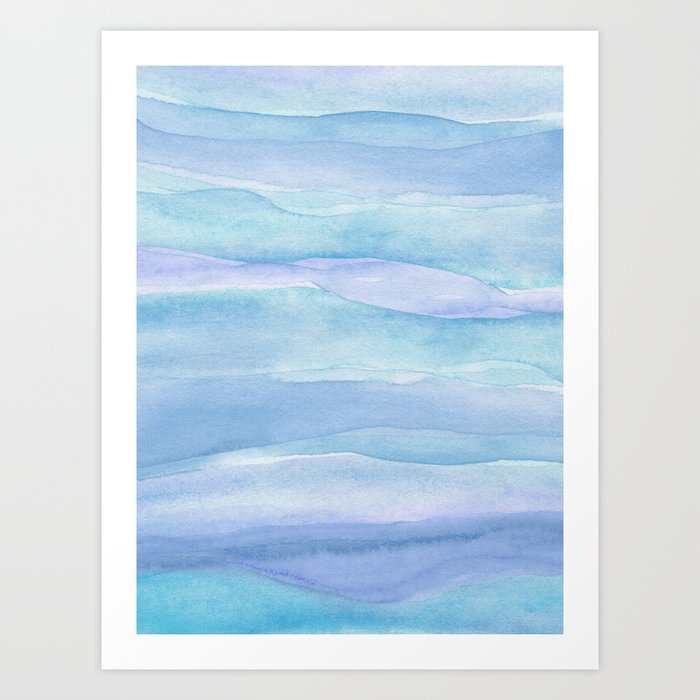 Ocean Layers - Blue Purple Watercolor Art Print