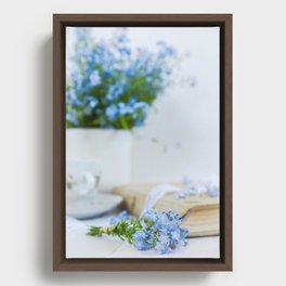 Wildflower forget me nots close-up | Nature Photography | Floral | Plant | Botanical Art Framed Canvas