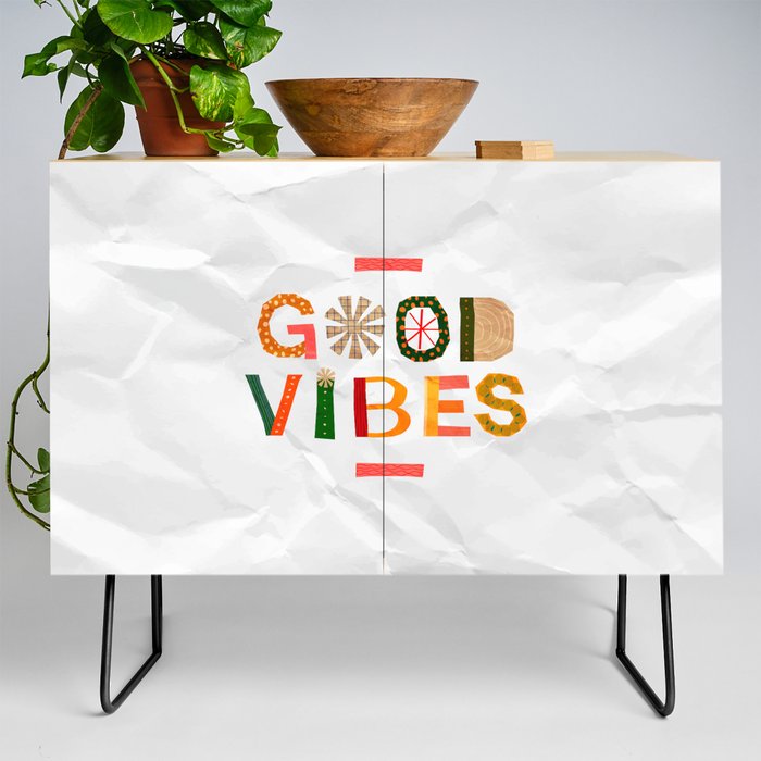 Good Vibration paper collage. Summer gifts. Credenza