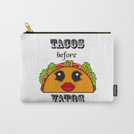 Tacos before Vatos Kawaii Carry-All Pouch | Tacosbeforevatos, Tacopuns, Funnytacoquotes, Cartoontaco, Kitchenart, Tacofanatic, Curated, Tacoart, Kidsroomdecor, Tacofans 