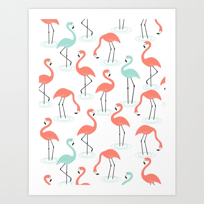 Flamingo Art Print by Heleen van Buul | Society6