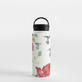 Hummingbirds and Hibiscus  Water Bottle