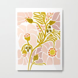 Light Backyard flower modern floral illustration  Metal Print | Modern, Graphicdesign, Pop Art, Popular, Artnouveau, Outdoor, Plants, Digital, Pattern, Flowers 
