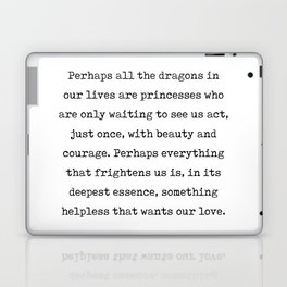 Beauty, Courage and Love - Rainer Maria Rilke Quote - Typewriter Print 1 Laptop Skin