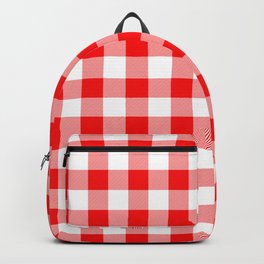 Jumbo Valentine Red Heart Rich Red and White Buffalo Check Plaid Backpack | Buffalocheck, Redcolor, Shinyred, White, Check, Heart, Redvalentine, Valentine, Pattern, Deepred 