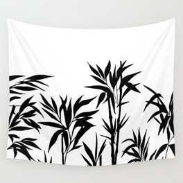 Zan Bamboo Tranquility Black And White II Wall Tapestry