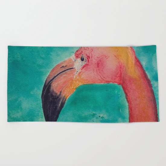 Flamingo Head Beach Towel By Ctompkins Society6